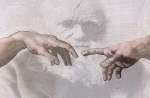 Hands of God and Adam and Darwin